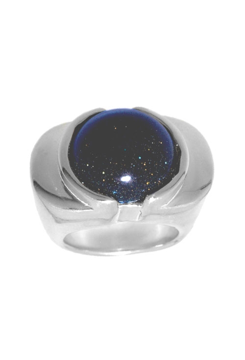 anillo para mujer plata de ley con venturina azul precio muy barato