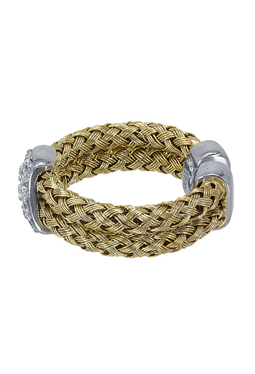 anillo plata de ley chapada y su color dos brazos trenzados paralelos con motivo diagonal de circonitas vista tumbada precio de ocasion 248_0360-AB_02