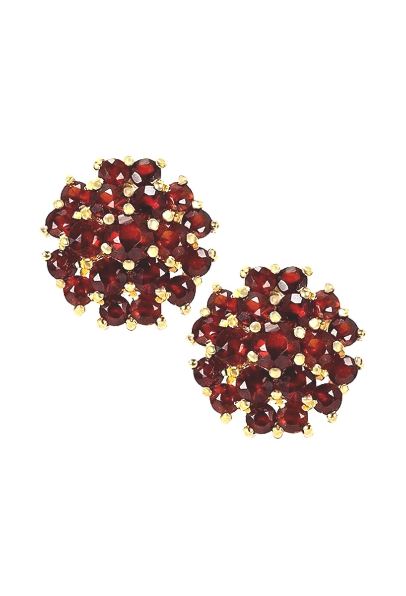 Pendientes oro amarillo y granates finos 085_0113129-2