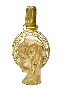 Medalla oro 1ª ley 750 mmas. (18 k.) Virgen Niña rfcia.189_02-567-22-M5