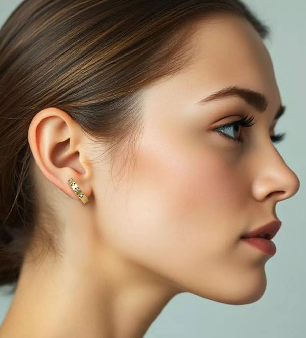 pendientes de oro con diamantes modelo IA Damon and Co RRSS