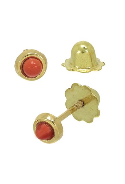 Pendientes dormilona oro 1ª ley 750 mmas. (18 k.) con piedras oro amarillo rfcia.197_0269-C