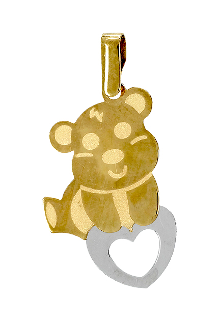 Colgante oro 1ª ley 750 mmas. (18 k.) dije sin piedras oro bicolor rfcia.197_0492