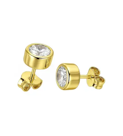 pendientes de plata chapada oro amarillo con circones 266_011382-2-1