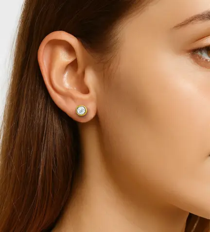 pendientes de plata chapada oro amarillo con circones 266_011382-2-1 modelo IA