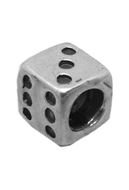 Abalorio de plata representando un dado 015_S1-037