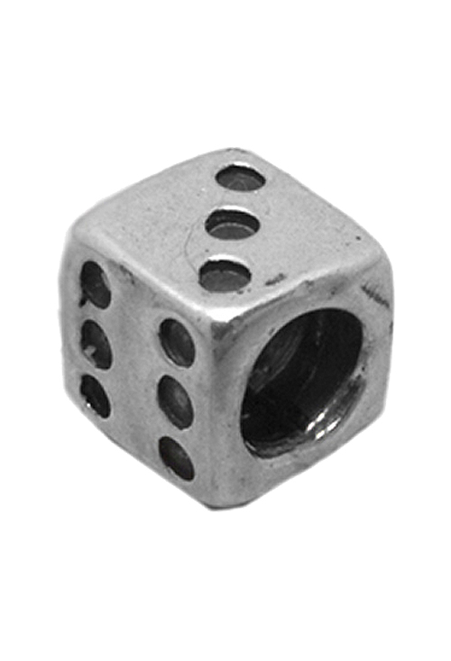 Abalorio de plata representando un dado 015_S1-037