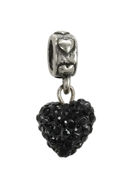 abalorio de colgar corazon swarovski negro vista lateral 015_092-01_01