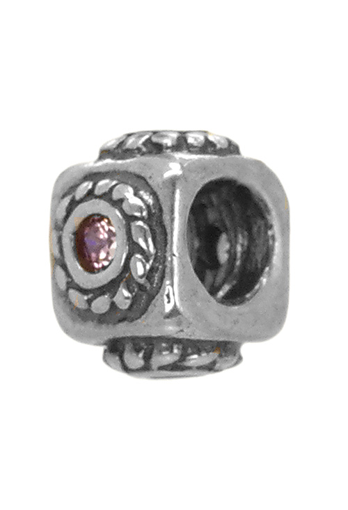 abalorio de forma cubica con adorno de piedra central 015_S2-040 foto 2