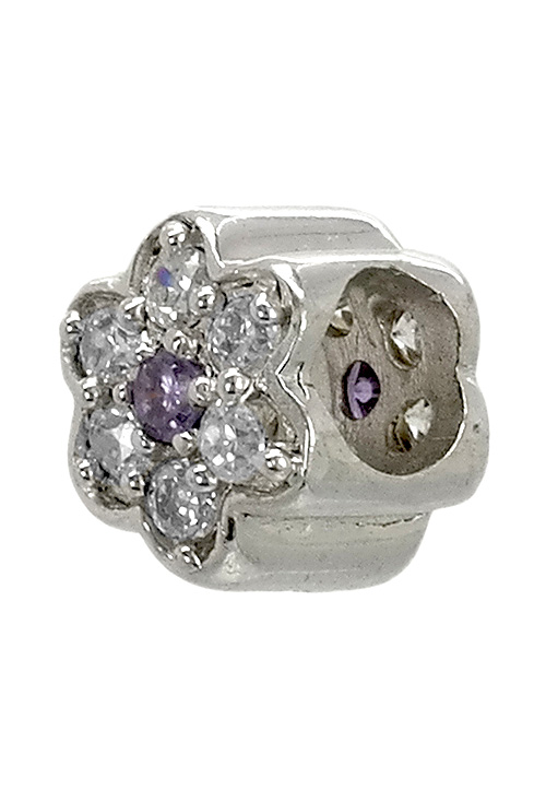 abalorio de plata con circonitas en forma de estrella vista lateral 015_12-07