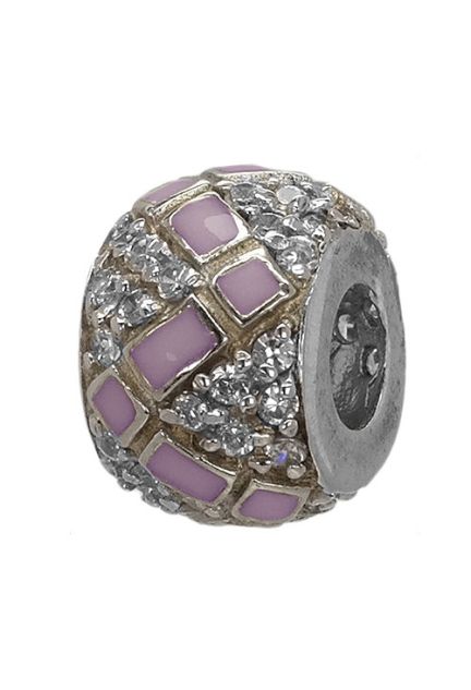 abalorio de plata con circonitas y esmaltes rosados en greca zig zag 015_27-03