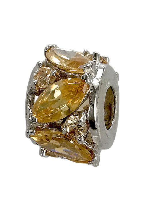 Abalorio plata con piedras anaranjadas 015_NAVE-5