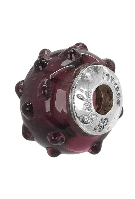 abalorio de plata cristal de murano con adorno granulado 015_MRN006 foto 2