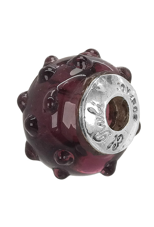 abalorio de plata cristal de murano con adorno granulado 015_MRN006 foto 2