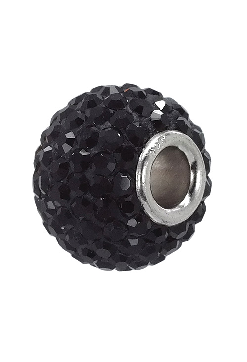 abalorio de plata cuajado de swarovski s de color negro 015_500-04 foto 1
