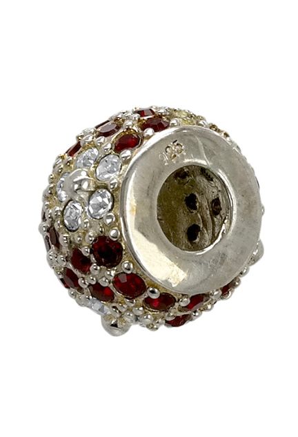 abalorio de plata esferico cuajado de circonitas y citrinos con dibujos florales 015_26-06 foto tres