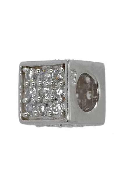 abalorio de plata forma de cubo con circonitas vista lateral 015_12-09