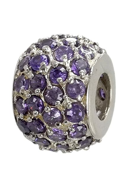 abalorio de plata forma esferica cuajada de amatistas vista lateral 015_25-5 principal