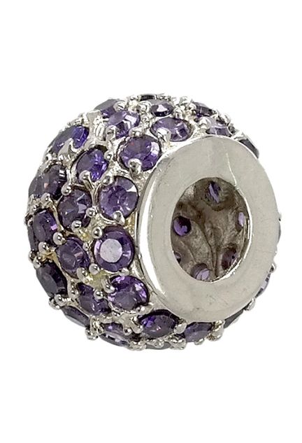 abalorio de plata forma esferica cuajada de amatistas vista lateral 015_25-5 lateral