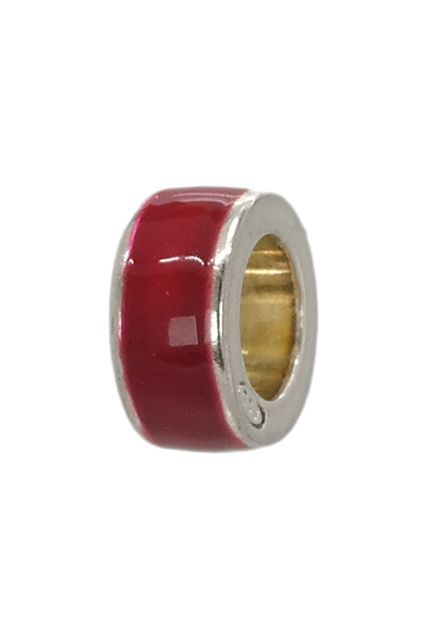 abalorio de plata separador esmaltado en rojo 015_S30-03 foto 1
