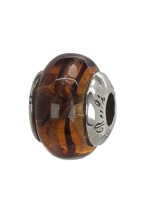 abalorio de plata y cristal de murano tonos marrones 015_MRN108