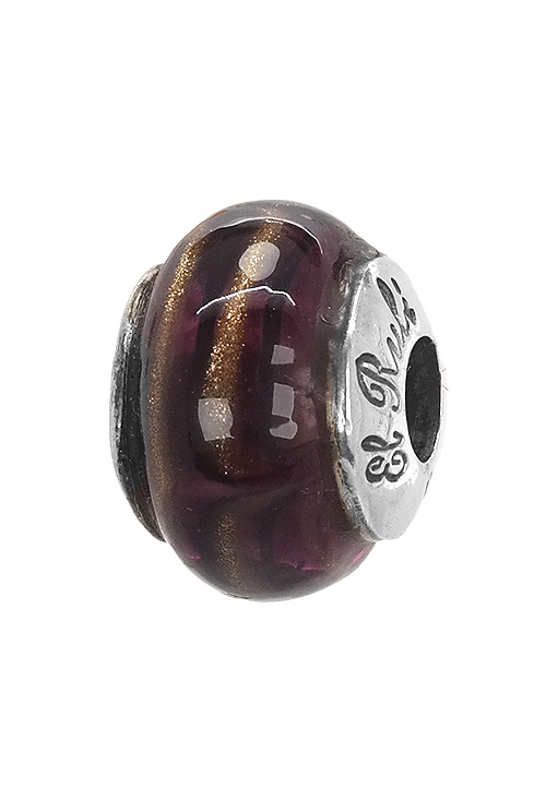 abalorio de plata y cristal de murano tonos marrones 015_MRN110