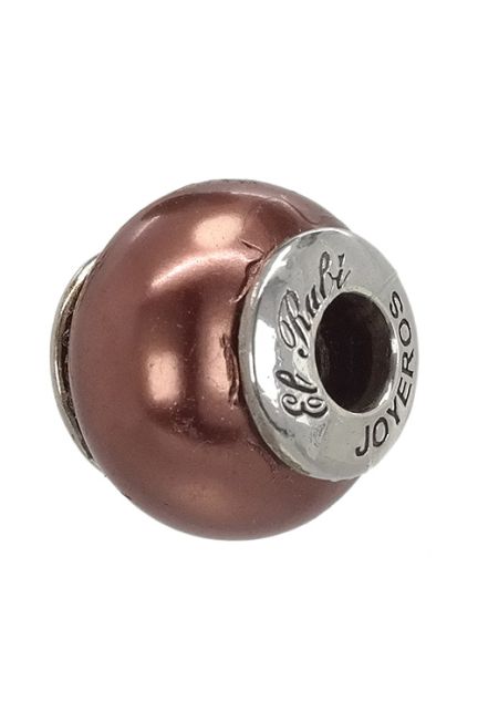 abalorio para pulsera perla marron en plata de ley 015_20-03