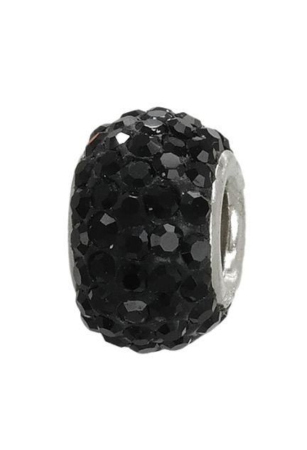 abalorio plata cuajado de cristales swarovski negros 015_300-05