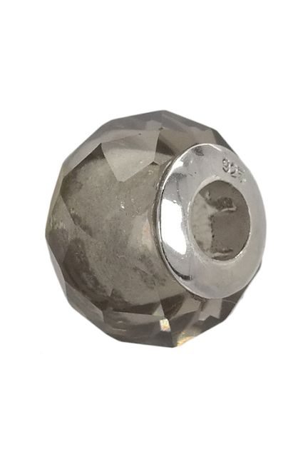 abalorio plata de ley para pulsera con cristal grisaceo facetado 015_70-07 foto 2