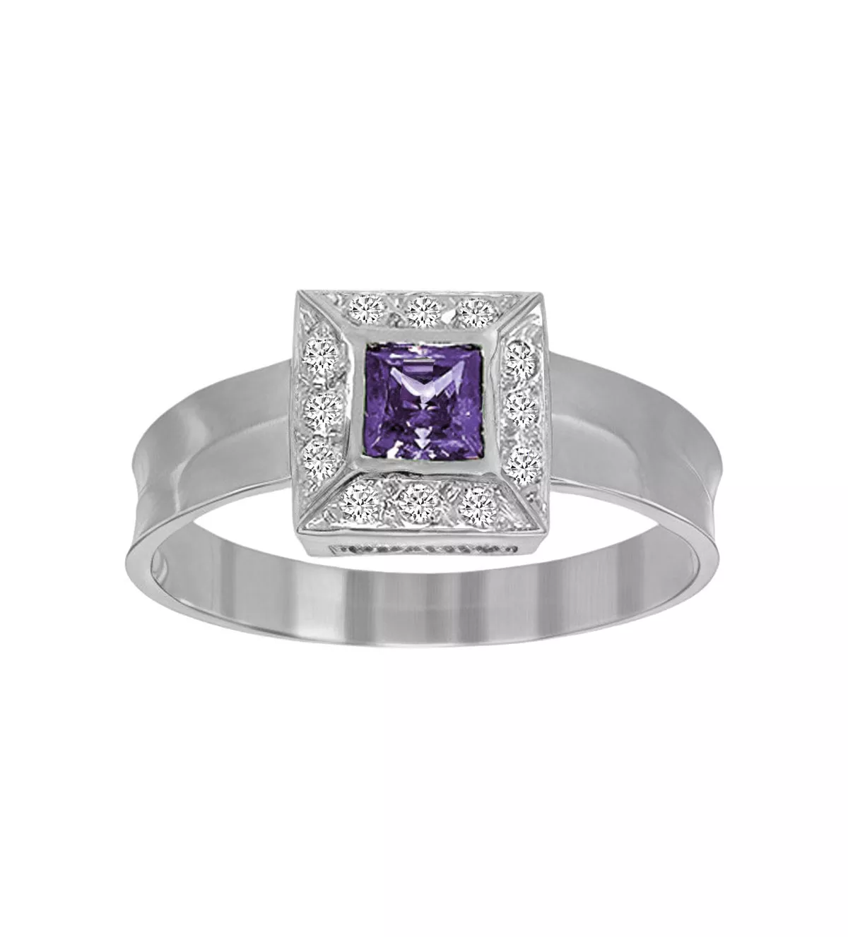 Anillos de oro blanco 18k “Amatista Astral”