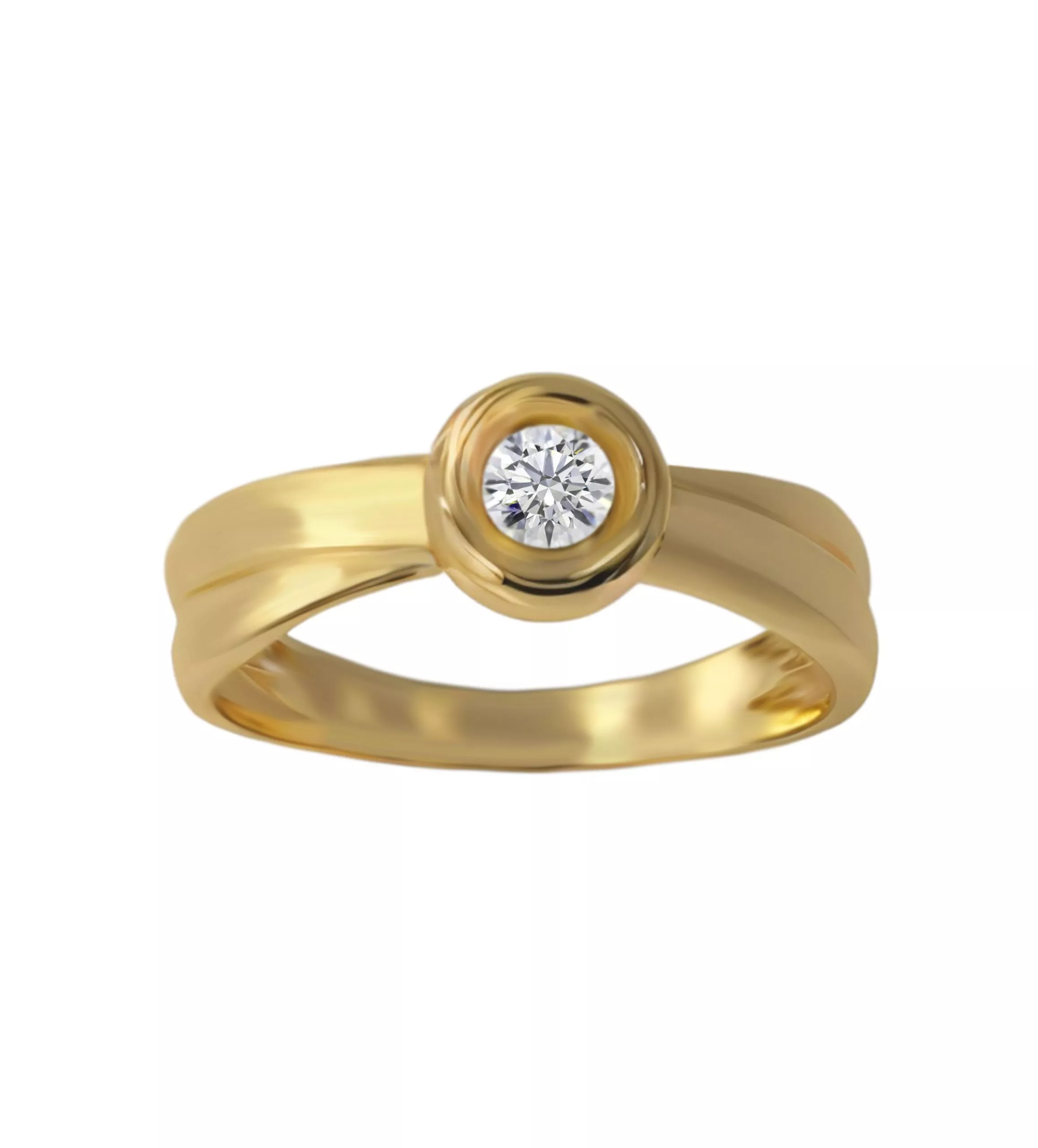 anillo oro amarillo 18k solitario brillante