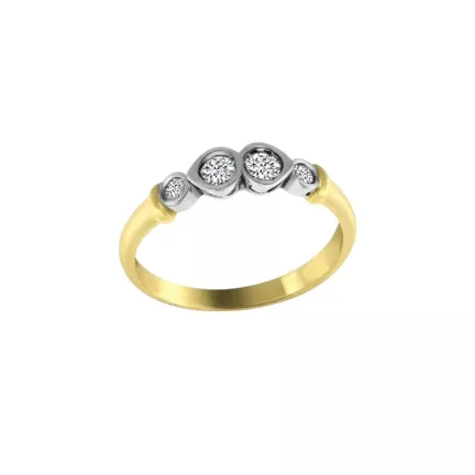 anillo de compromiso oro bicolor 18 ktes con diamantes Armonia