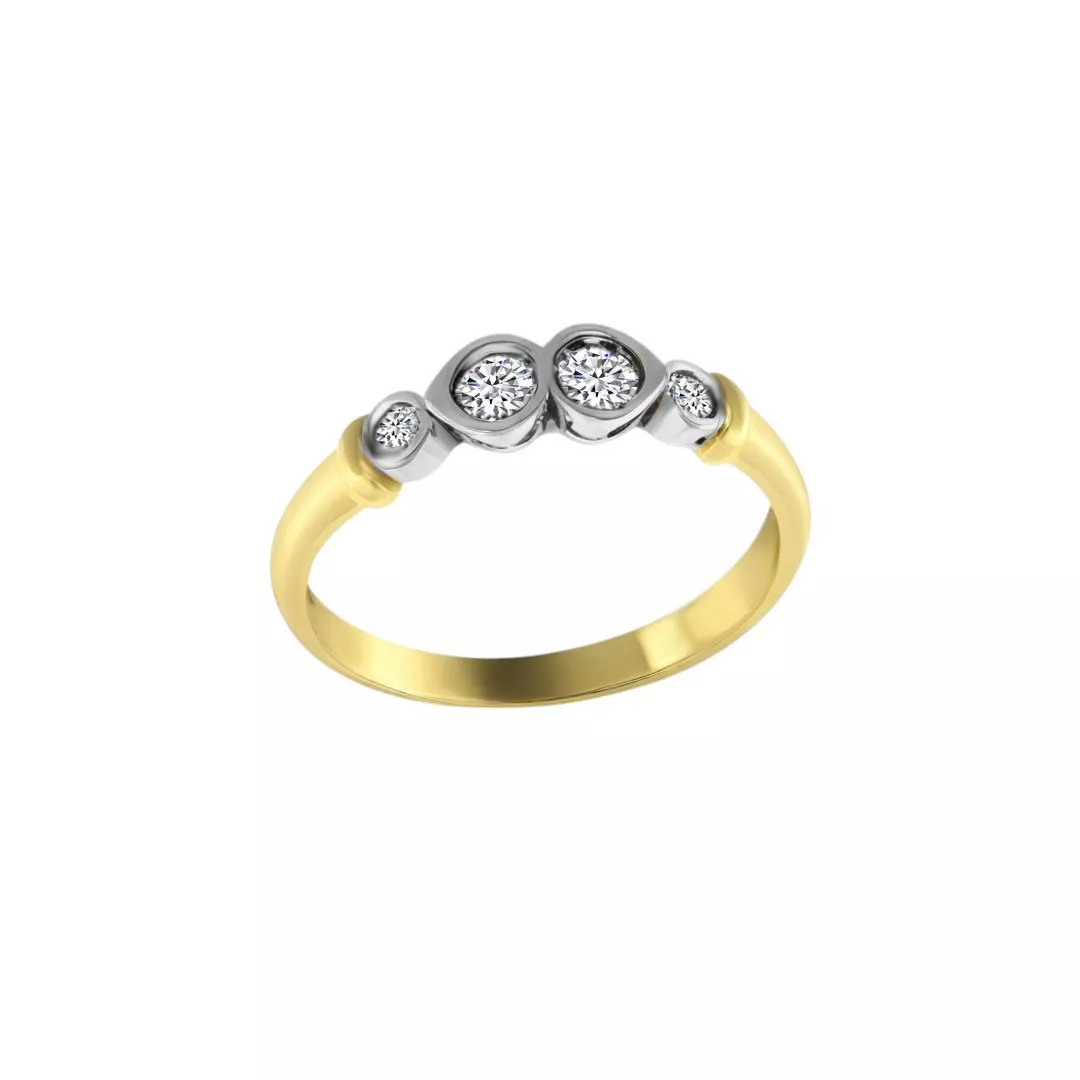 anillo de compromiso oro bicolor 18 ktes con diamantes Armonia