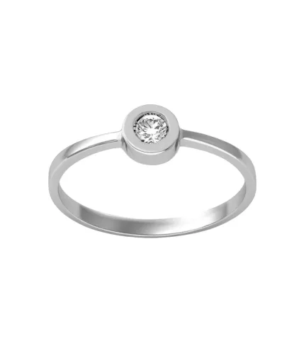 anillo de compromiso oro y diamante REDONDEL