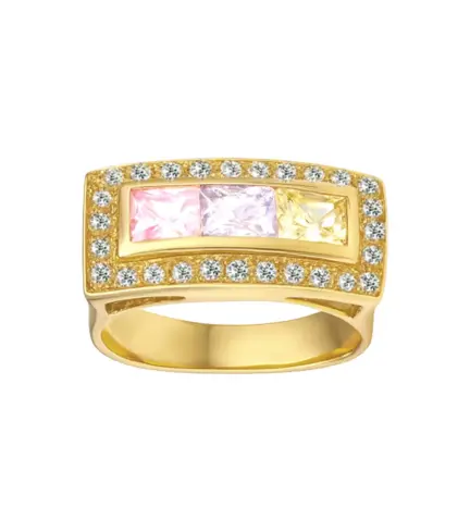 anillo de oro 18k con piedras multicolores y circones 002_51960-S