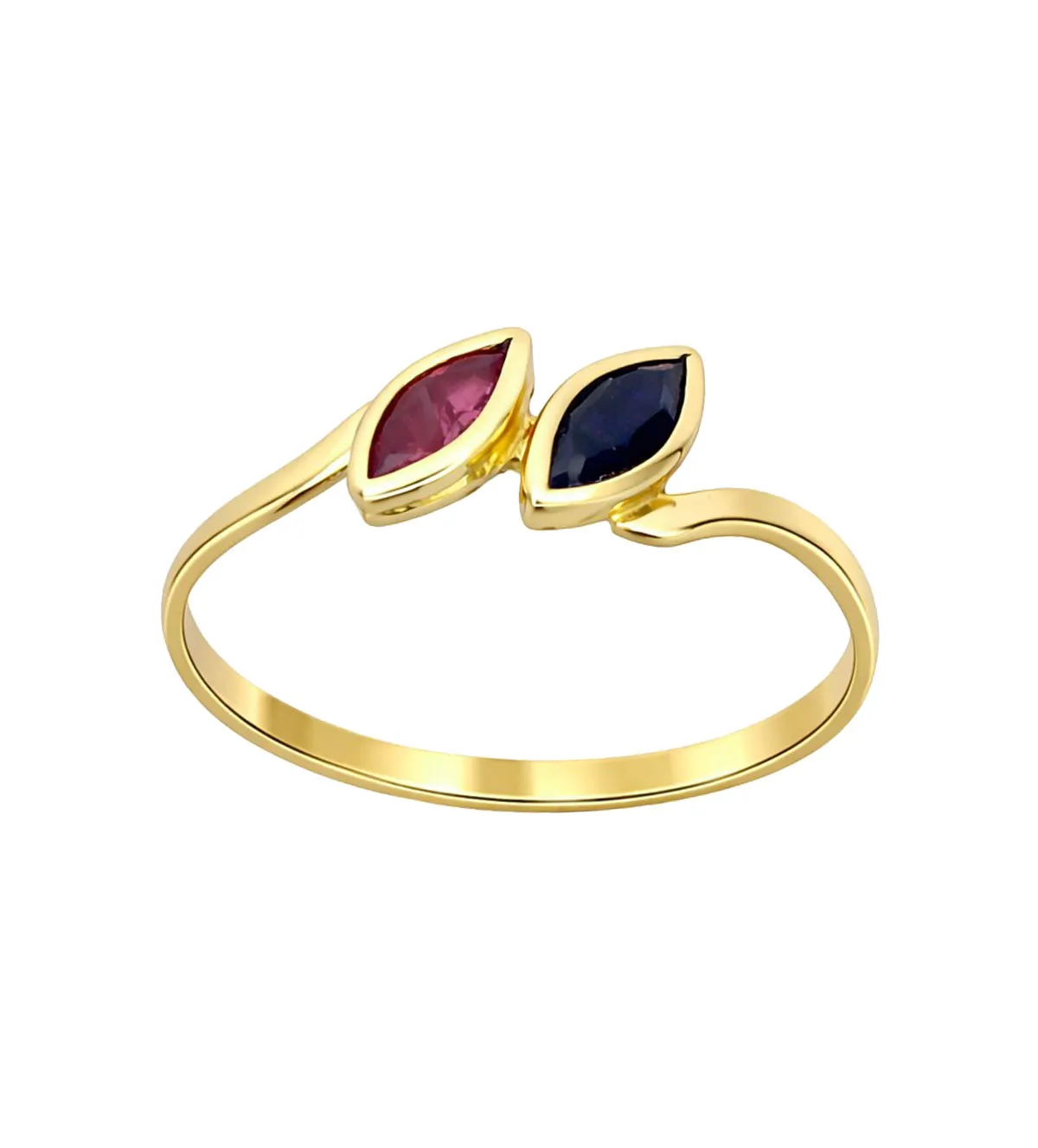 anillo de oro 18k con zafiro y rubi talla nave 036_S66122