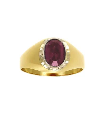anillo de oro 18k para nino simil rubi 002_107-SR