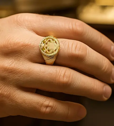 anillo-de-oro-18k-sello-de-hombre-escudo-heraldico-para-grabar-002_408-S modelo mano