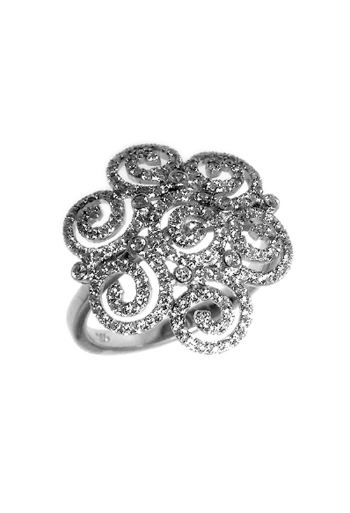 Anillo de oro blanco 18 ktes con diamntes - precios baratos - rfcia.026_A152