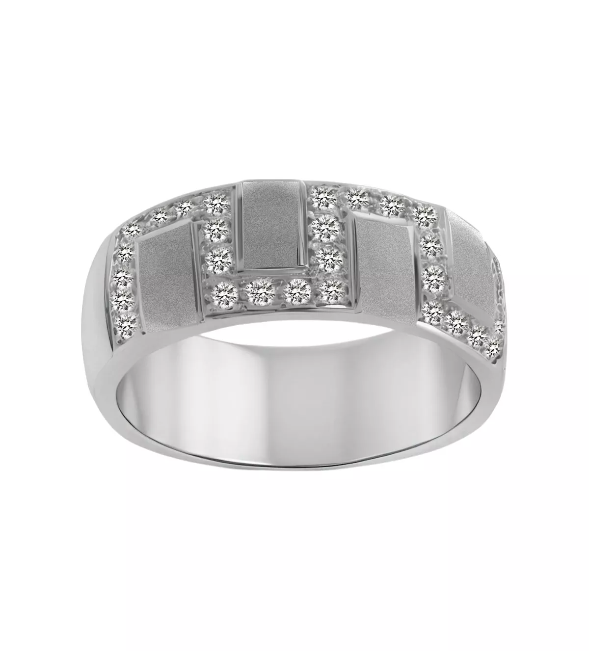 anillo de oro blanco 18k con diamantes