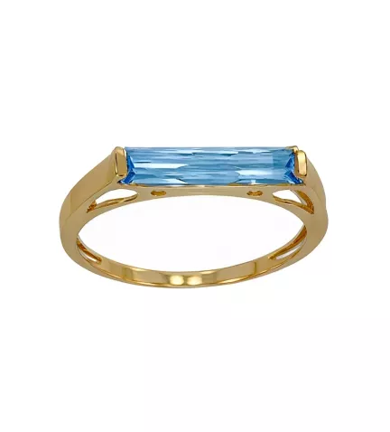 anillo de oro 18k con topacio azul