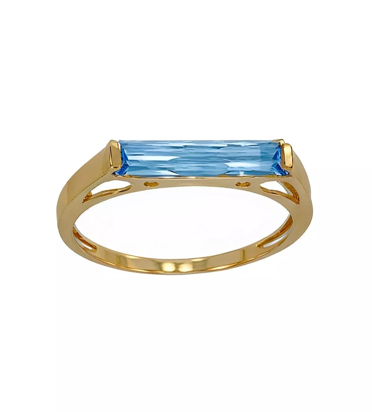 anillo de oro 18k con topacio azul
