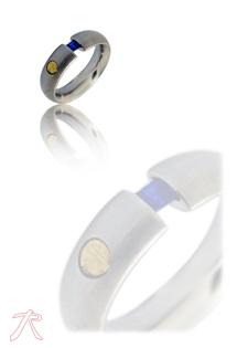 Anillo oro 1ª ley 750 mmas. (18 k.) oro y acero rfcia.142_0382-1