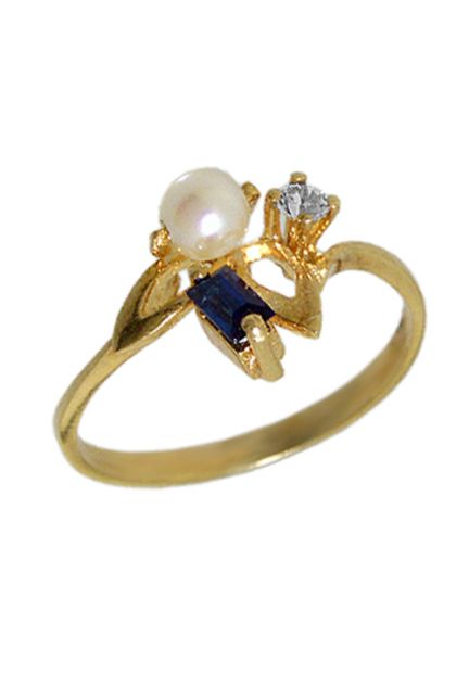 Anillo oro, sortija con piedras, nina, oro amarillo - foto 1 - rfcia.025_A-01866