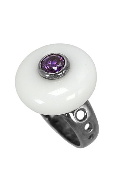 Anillo plata ley con agata blanca circular y amatista - foto 3 - rfcia.004_RA2524