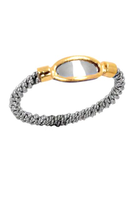 anillo acero y oro amarillo 18 ktes a precio muy barato de outlet 142_0172-1