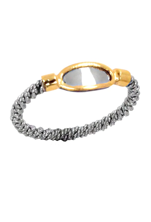 anillo acero y oro amarillo 18 ktes a precio muy barato de outlet 142_0172-1