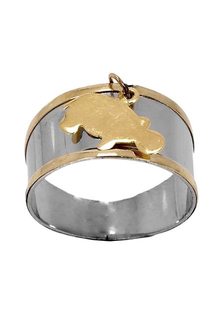 anillo acero y oro motivo hipopotamo precio de ocasion 142_0198-1