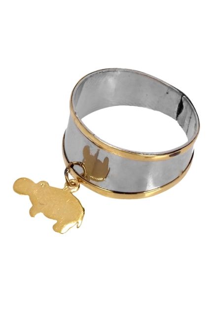 anillo acero y oro motivo hipopotamo precio de ocasion 142_0198-1_01