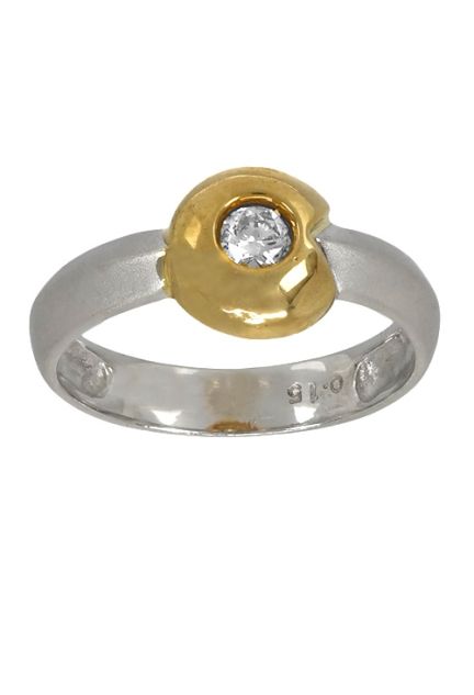 anillo compromiso oro bicolor 18 ktes a precio de ocasion muy barato vista frontal 037_SB5268